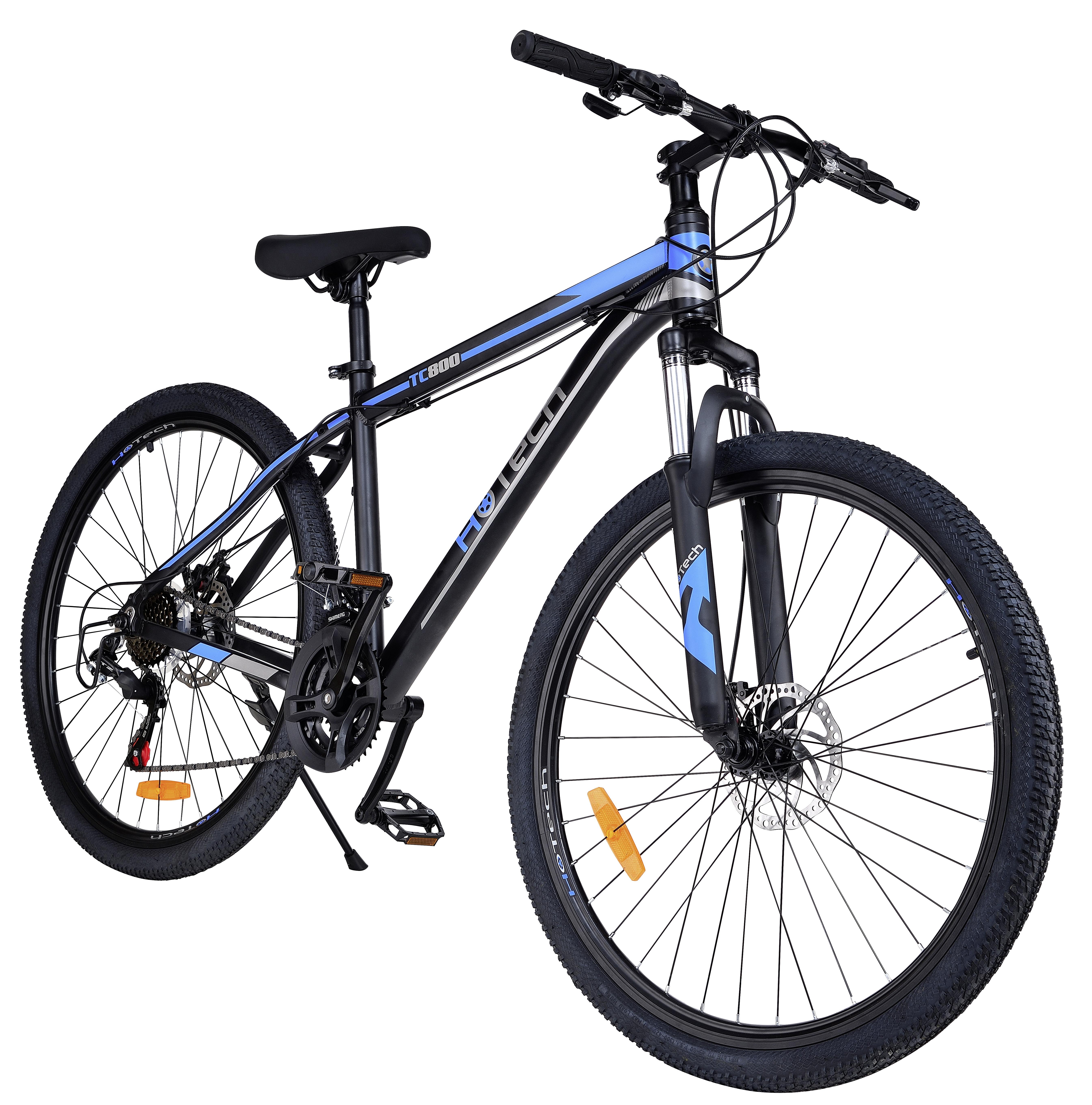 Mountainbike Hardtail 18 Zoll Dachstein 21 Gänge - Schwarz/Dunkelblau, KONVENTIONELL, Leder/Kunststoff (170/20/95cm)