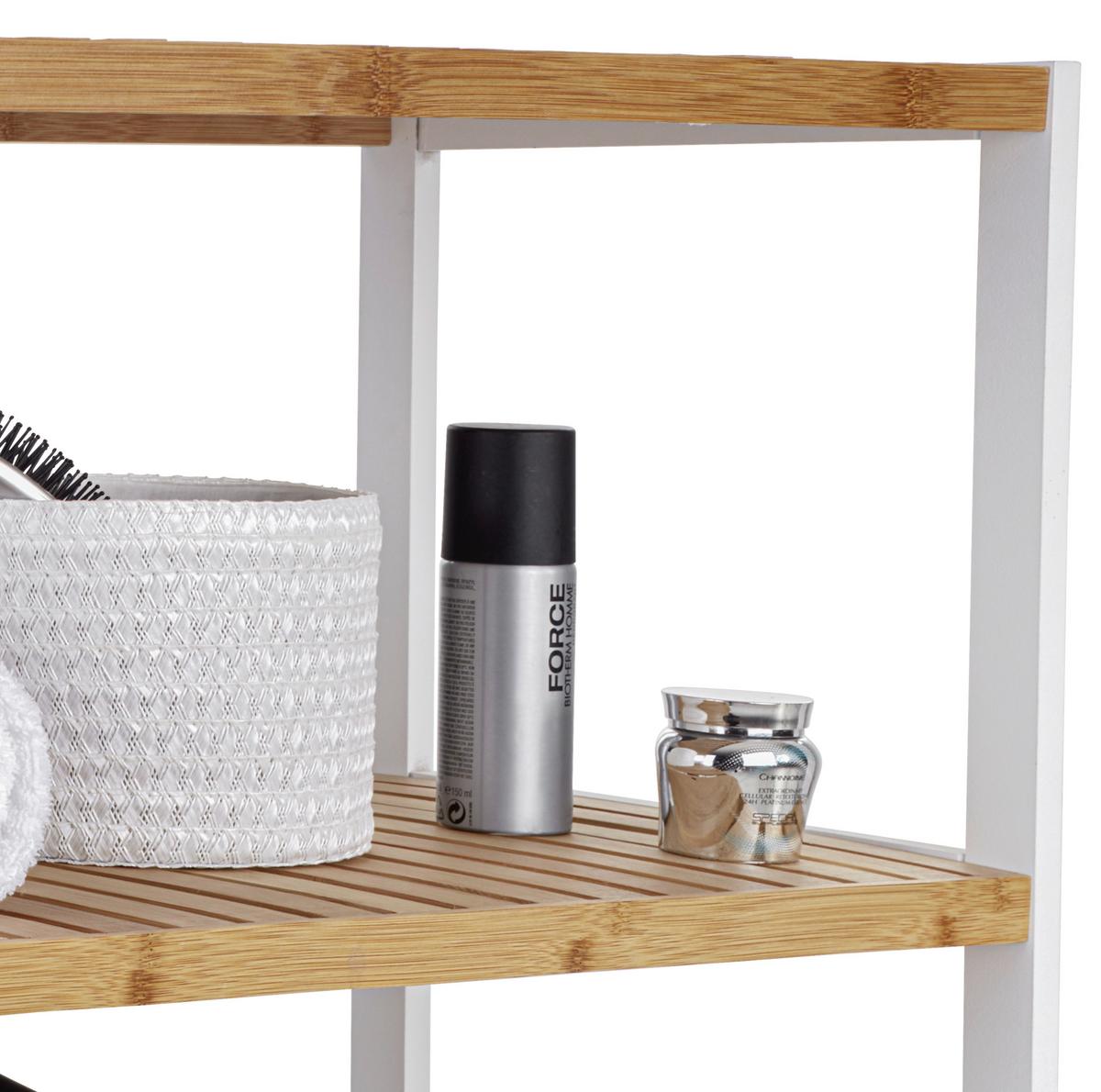Regal Bambu B 70cm, Weiß/braun - Weiß/Braun, MODERN, Holz/Holzwerkstoff (70/110/33cm)