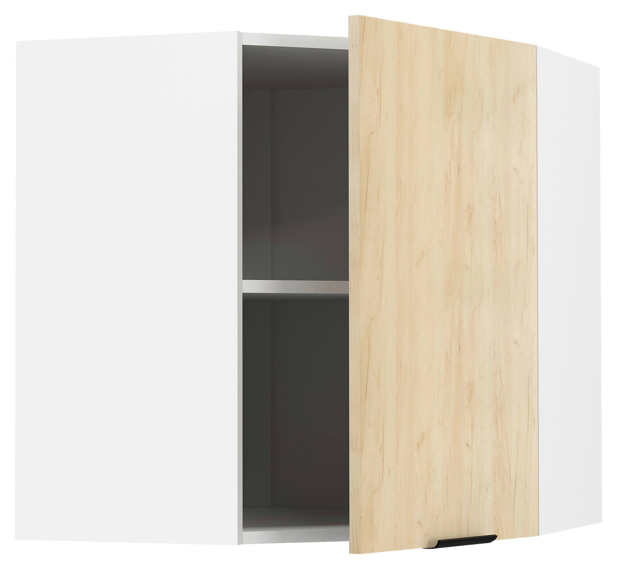 Eckoberschrank Fasola Honigeiche/Weiß B: 57 cm - Honigeiche/Weiß, Trend, Holzwerkstoff/Kunststoff (57/60/57cm) - MID.YOU