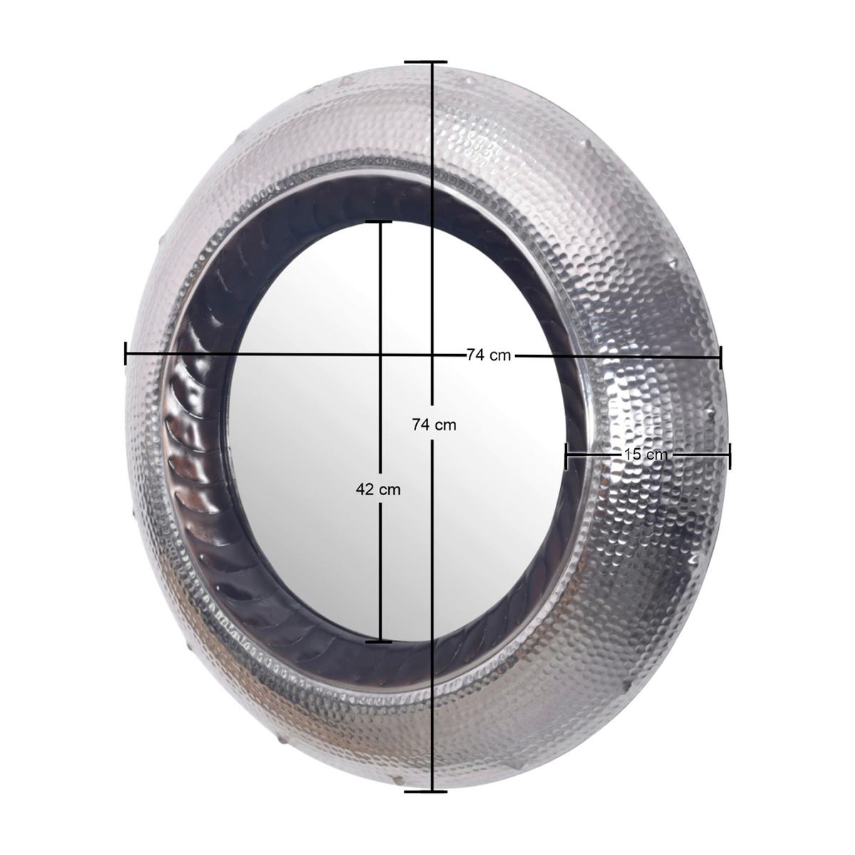 Wandspiegel Silberfarben B: 74 cm - Silberfarben, Design, Glas/Metall (74/74/9cm) - MID.YOU