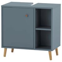 Waschbeckenunterschrank Bjarne B: 60,2 cm Blau/Eiche - Blau/Petrol, MODERN, Holzwerkstoff (60,2/59,3/33,1cm) - MID.YOU