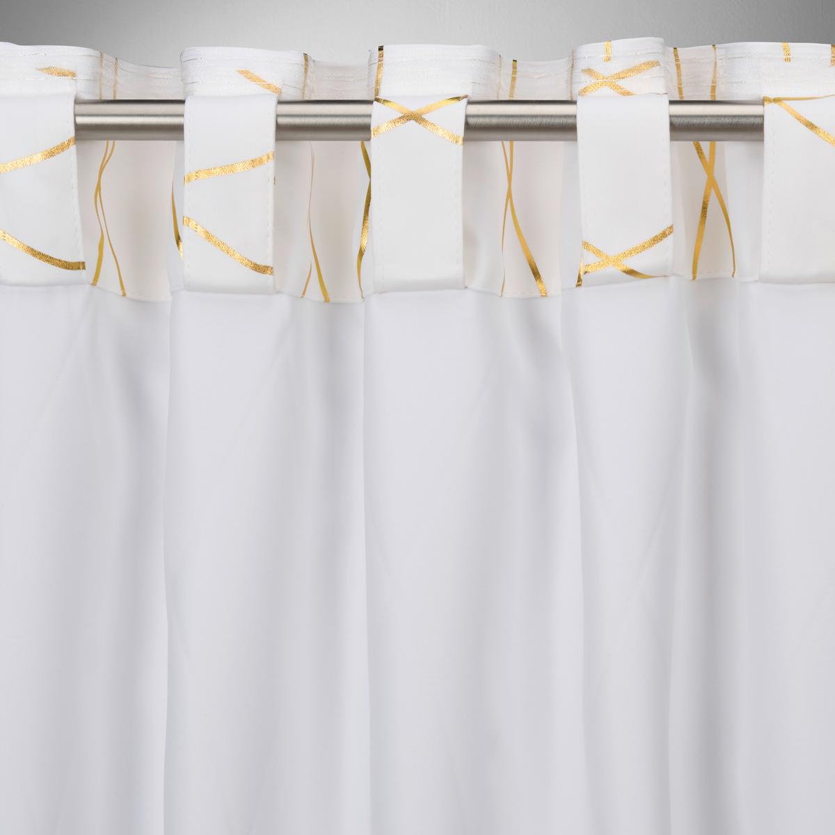ZATEMŇOVACÍ ZÁVES Glamour, 140/245 cm - biela/zlatá, Lifestyle, textil (140/245cm) - Mömax