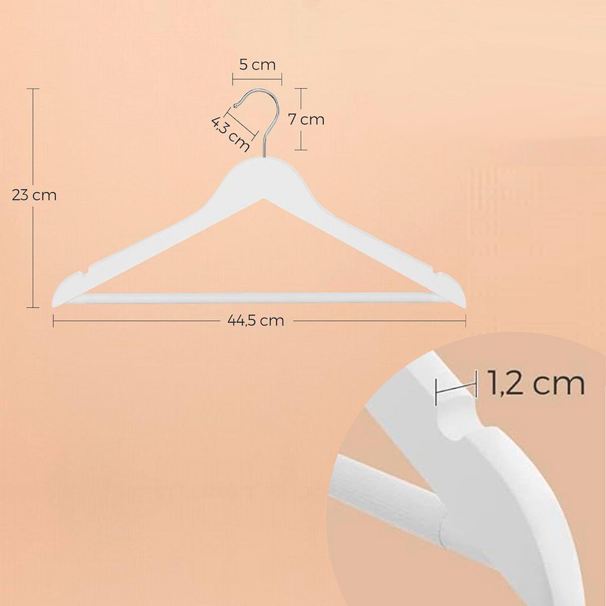 Kleiderbügelset Weiß B: 44,5 Cm - Weiß, Basics, Holz (44.5/23/1.2cm)