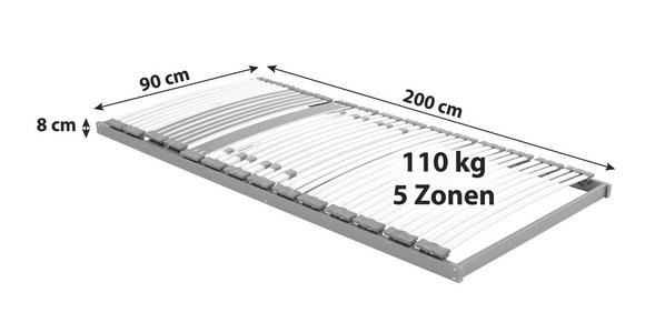 Lattenrost Leon 90x200 cm 5 Zonen - Wengefarben/Anthrazit, KONVENTIONELL, Holz (90/200cm) - Ele