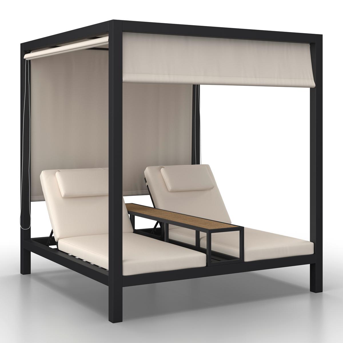 RELAXAČNÍ OSTRŮVEK FELIPA - tmavě šedá/přírodní barvy, Moderní, kov/textil - Bessagi Garden