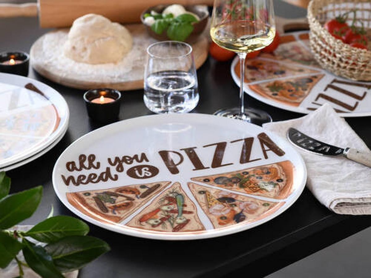 Tanie na pizzu YOU NEED PIZZA, 6-dielny - biela, Trend, keramika (33cm) - Creatable