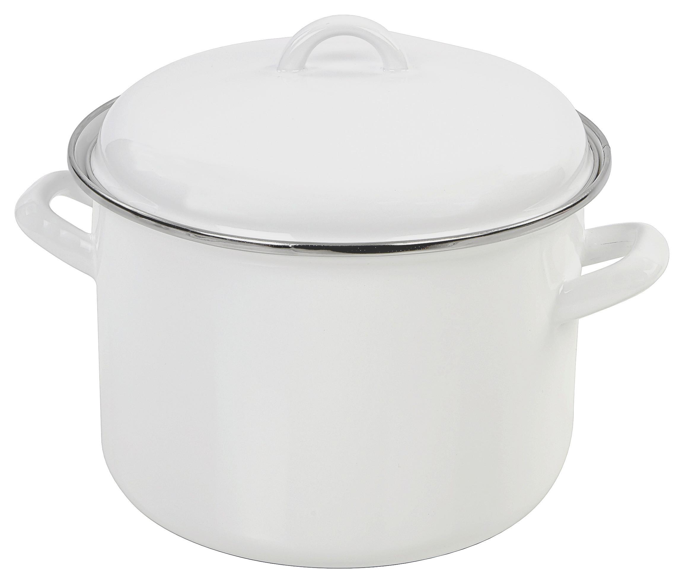 Kochtopf 6 Liter Edelstahl mit Deckel - Weiß, Basics, Metall (22/16cm) - Luca Bessoni