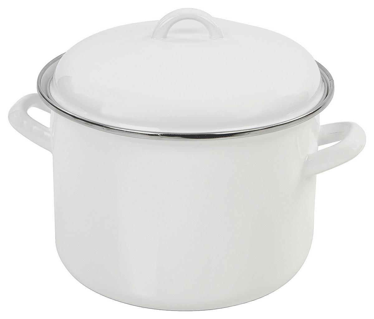 Kochtopf 6 Liter Edelstahl mit Deckel - Weiß, Basics, Metall (22/16cm) - Luca Bessoni