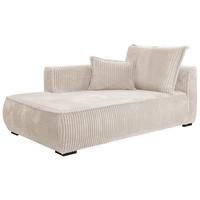 Recamiere Modena links Inkl. Kissen, Creme, B: 208 cm - Creme/Schwarz, Design, Textil (207/75/121cm) - MID.YOU