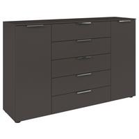 Kommode 160 Cm Flipp Graphit/chromfarben - Chromfarben/Schwarz, MODERN, Holzwerkstoff (160/100/42cm) - Rauch Möbel