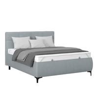 Polsterbett Zeni 140 - Blaugrau/Schwarz, KONVENTIONELL, Holz/Textil (140/200cm)