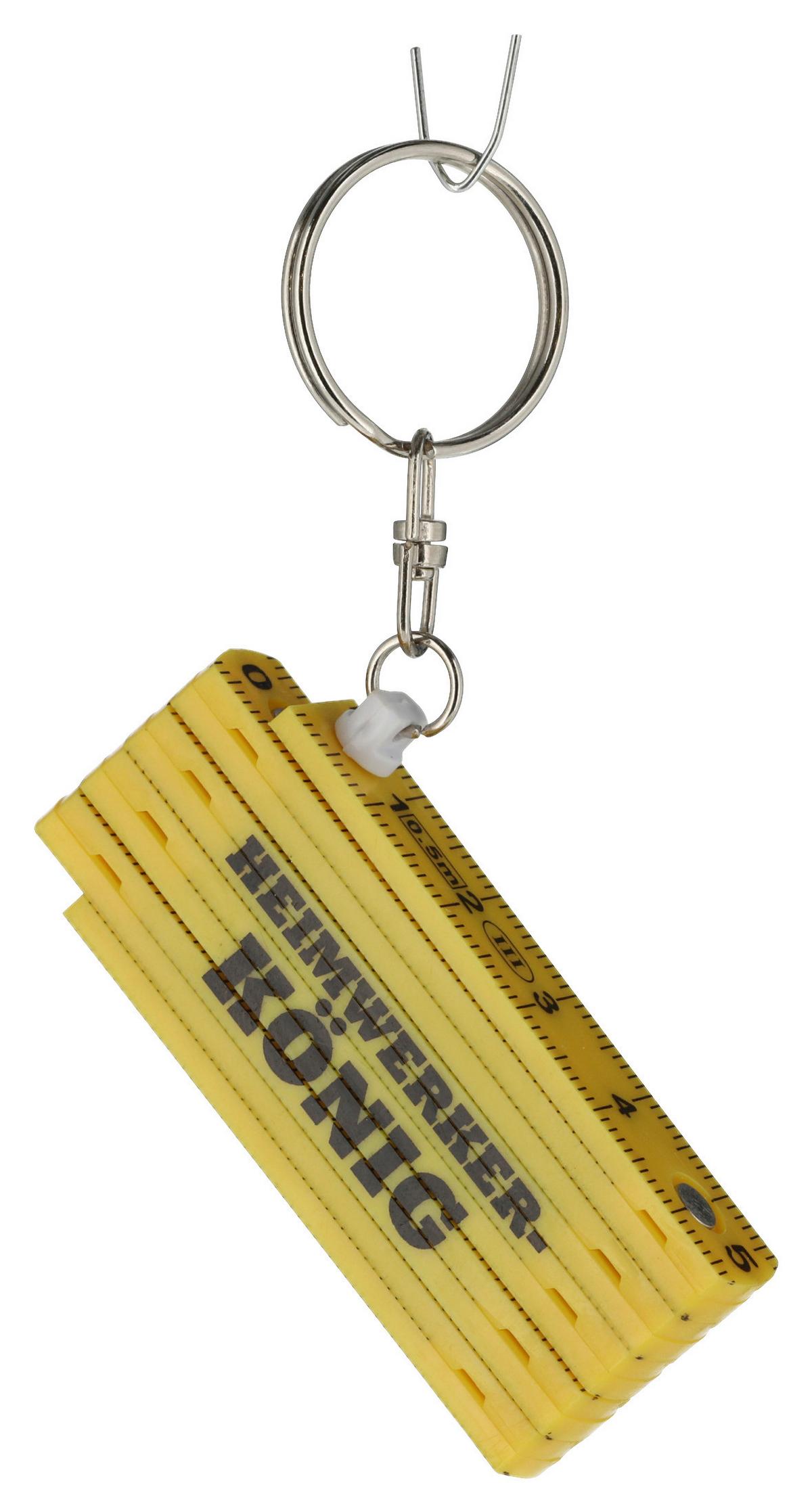 Schlüsselanhänger Zollstock - Gelb/Schwarz, Basics, Kunststoff (6,5/1,3/2,4cm)