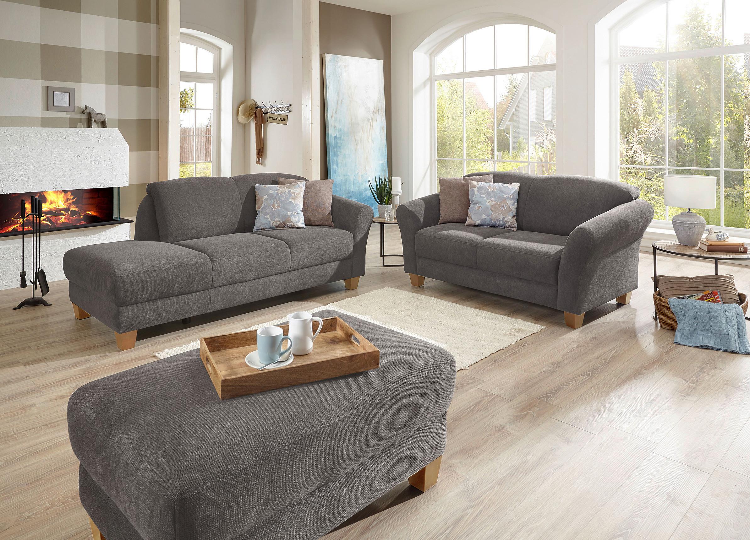 Hocker Gotland grau, 101x45x66 cm - Naturfarben/Grau, KONVENTIONELL, Textil (101/45/66cm) - Sit & More