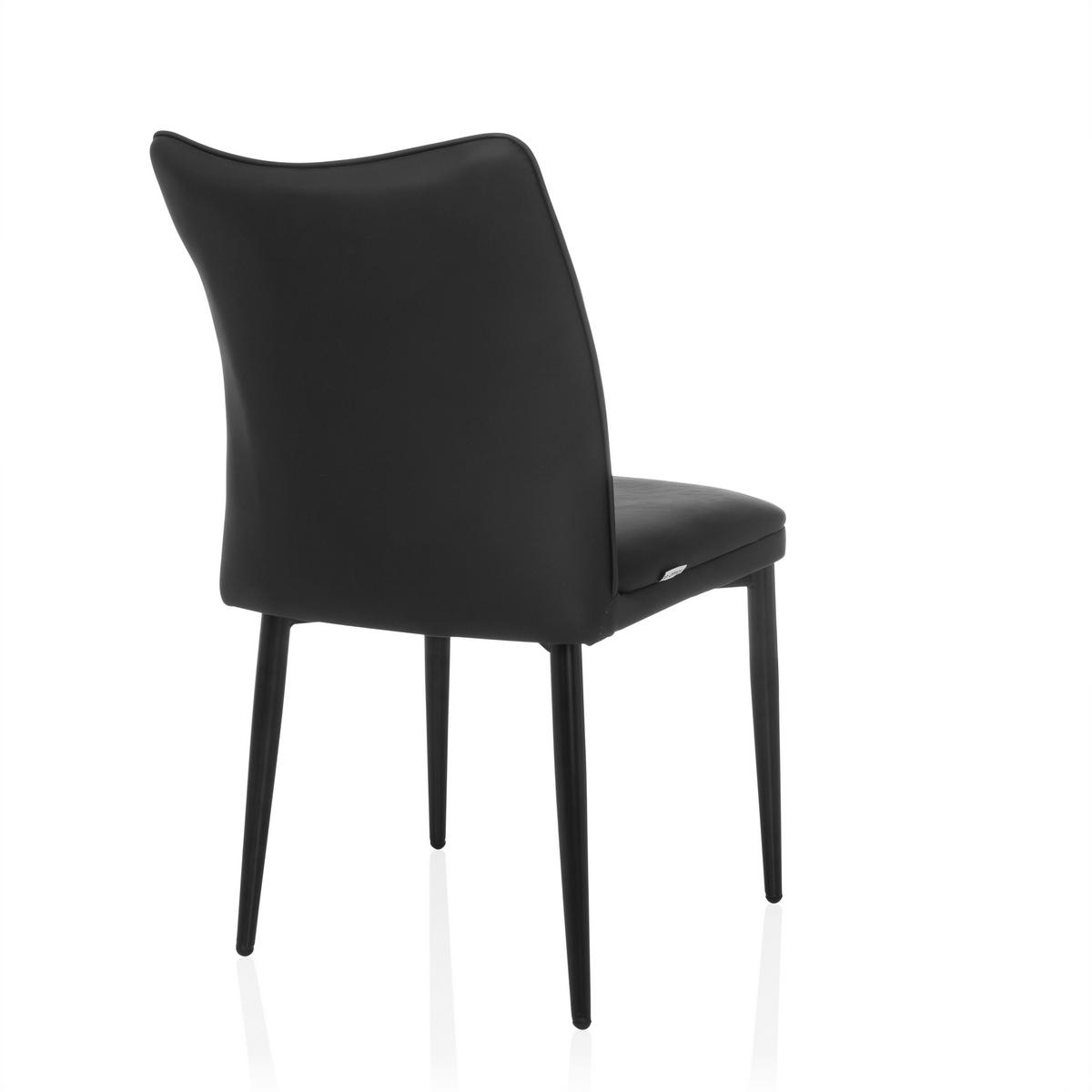 Stuhl Viseto Schwarz B: 47 cm - Schwarz, MODERN, Textil/Metall (47/87/61cm) - MID.YOU