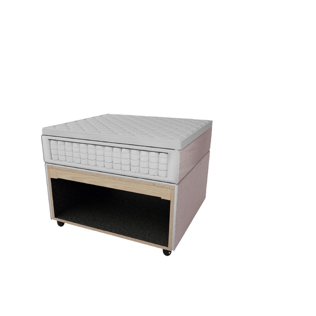 Postel boxpring s toperem, 140x200 cm, béžová - černá/béžová, Moderní, dřevo/textil (140/200cm) - Bessagi Home