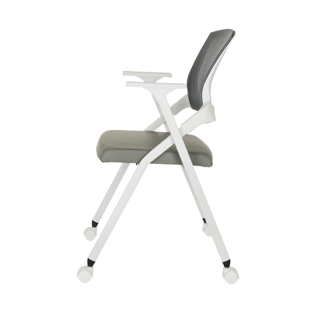 Besucherstuhl Priority Ii W - Weiß/Grau, Basics, Kunststoff/Textil (61/98/58cm) - MID.YOU