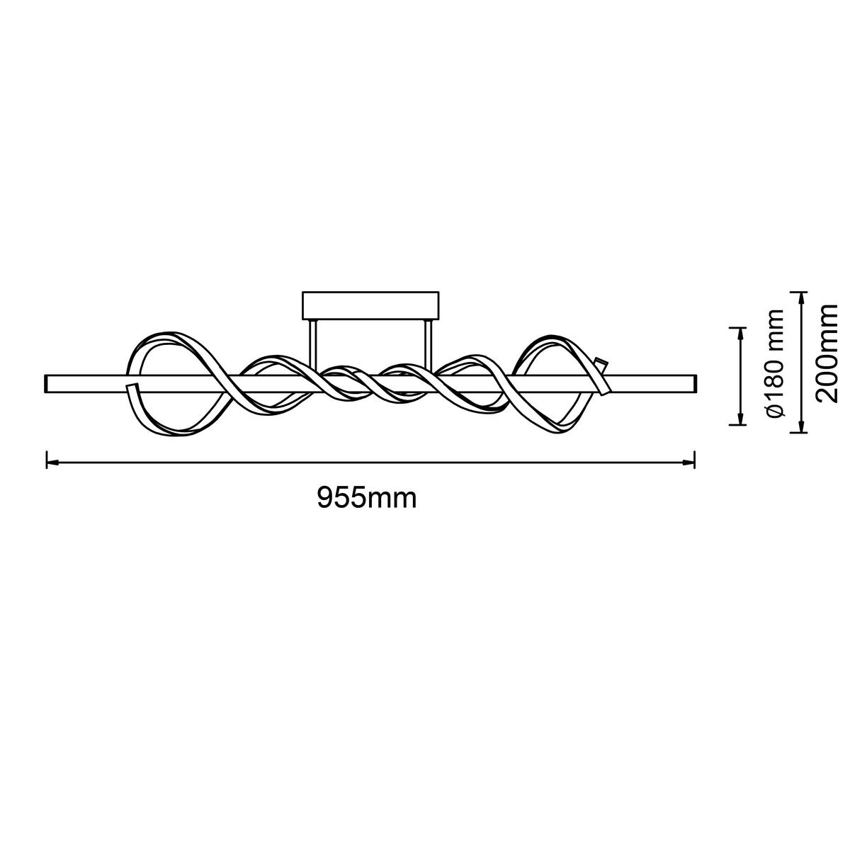 Led-deckenleuchte G99817/06 Amalie - Schwarz, Design, Kunststoff/Metall (95,5/20/18cm) - Brilliant