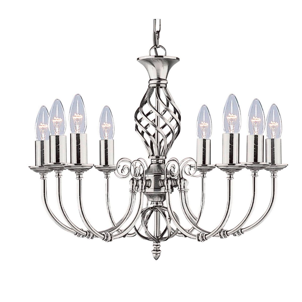 Hängeleuchte 4489-8 - Silberfarben, Design, Metall (62/62/44cm)