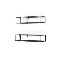 Regál do sprchovacieho kúta čierny, 2-Set - čierna, Modern, kov (32/6,5/12cm) - Mömax