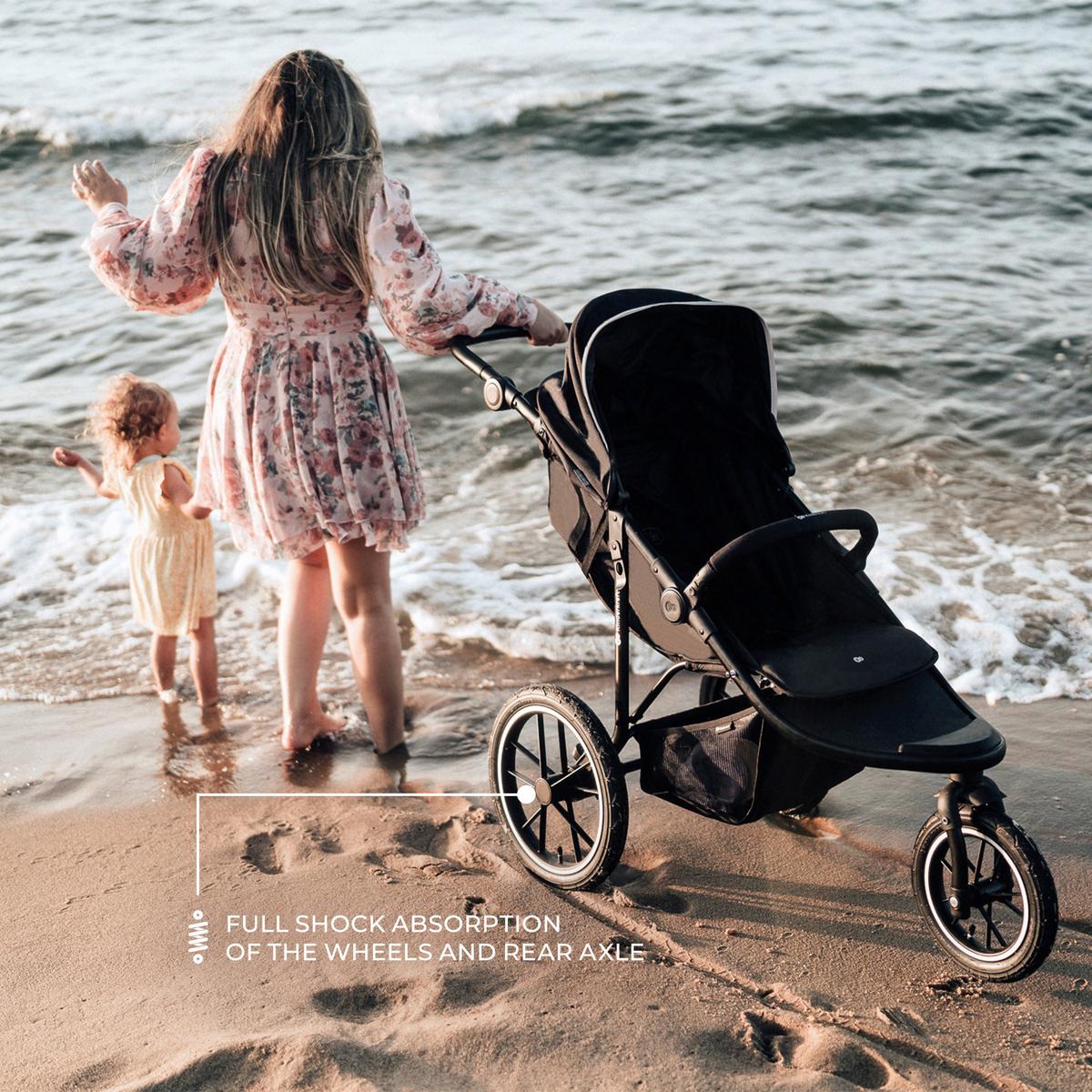 Jogger Helsi 2 Grau, B/H/T: 61,5x71-113x126cm - Schwarz/Grau, Basics, Metall (61.5/71-113/126cm) - Kinderkraft