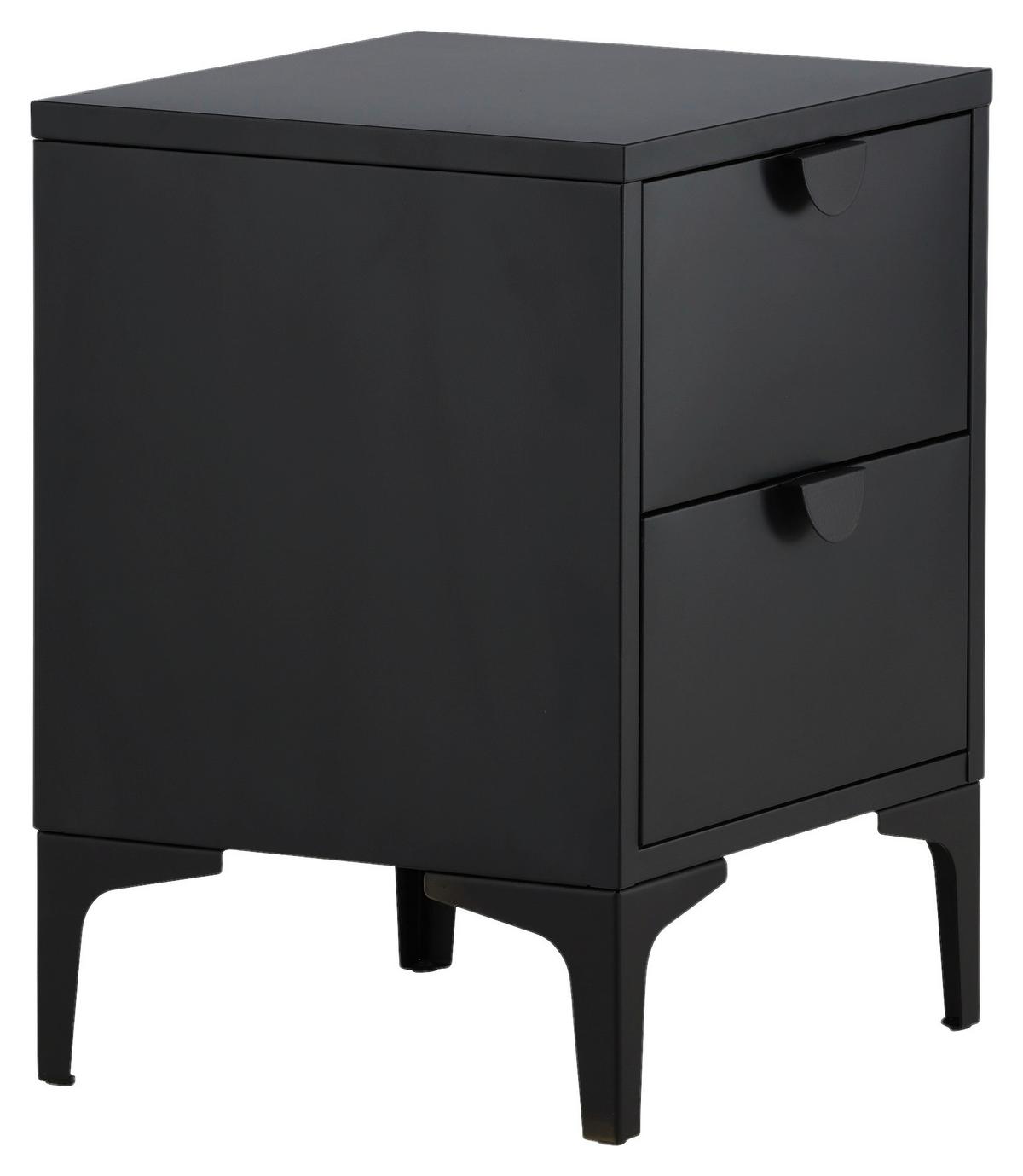 Nachttisch Piring - Schwarz, Design, Metall (45/59/40cm) - Livetastic
