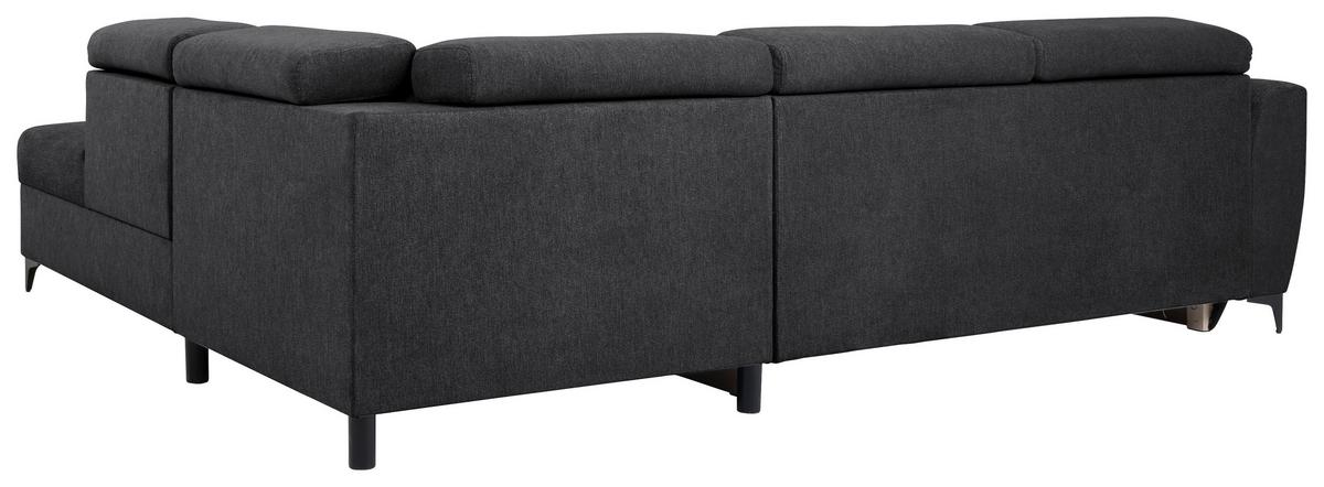 Ecksofa Lapis Schwarz S: 255/217 cm - Schwarz, KONVENTIONELL, Textil (255/217cm) - MID.YOU