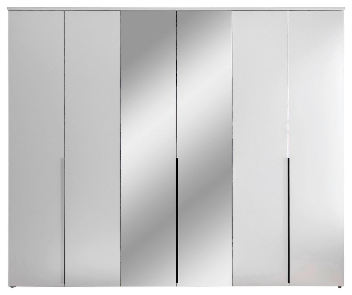 Drehtürenschrank 270 Cm Kevo Weiß/spiegelglas - Weiß, MODERN, Glas/Holzwerkstoff (270/225/52cm) - Carryhome