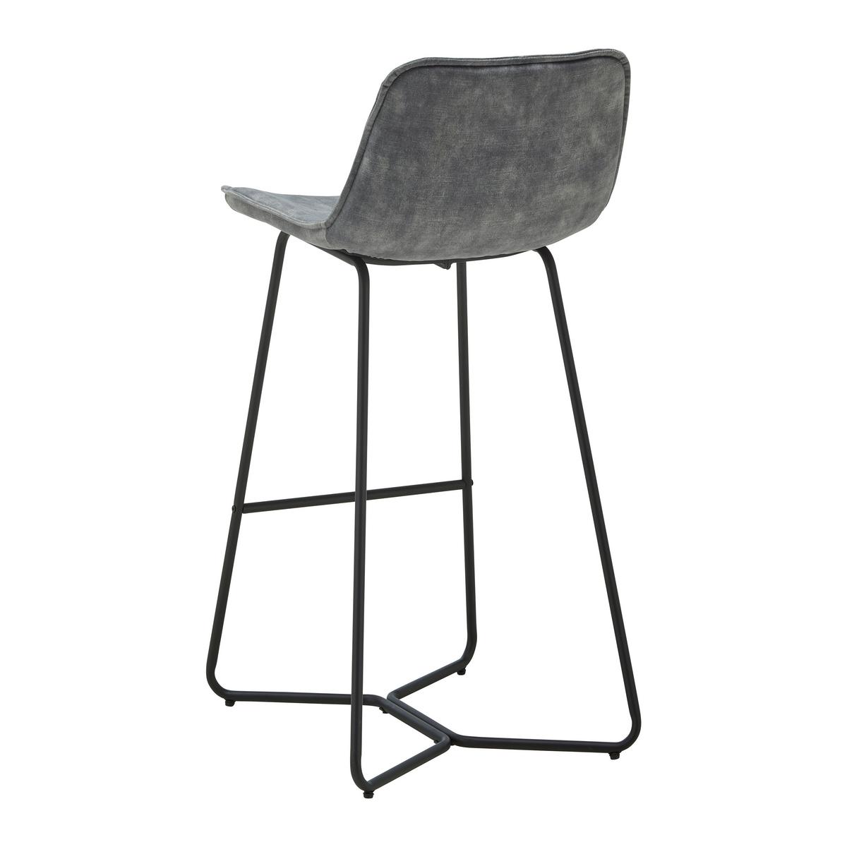 Barová stolička zo zamatu Nery sivá - čierna/sivá, Modern, kov/drevo (48/103,2/57cm) - P & B