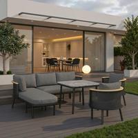 JEDÁLENSKÁ TERASOVÁ SÚPRAVA LISSA - čierna/farba hrušky, Modern, kov/textil - Bessagi Garden