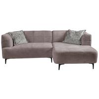 Ecksofa Lou Taupe/Schwarz, 247 cm - Taupe/Schwarz, Design, Textil (247/158cm) - MID.YOU