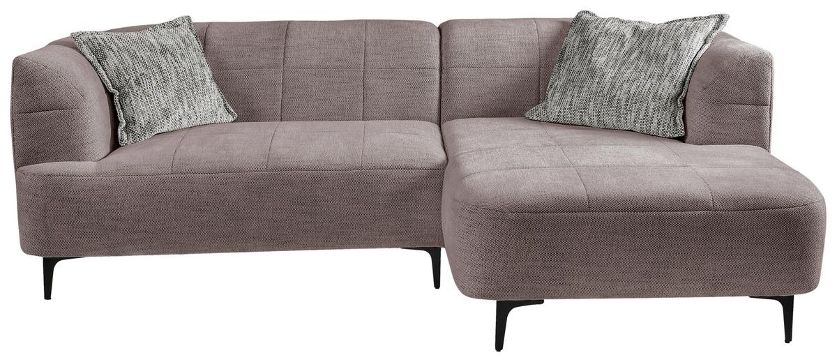 Ecksofa Lou Taupe/Schwarz, 247 cm - Taupe/Schwarz, Design, Textil (247/158cm) - MID.YOU