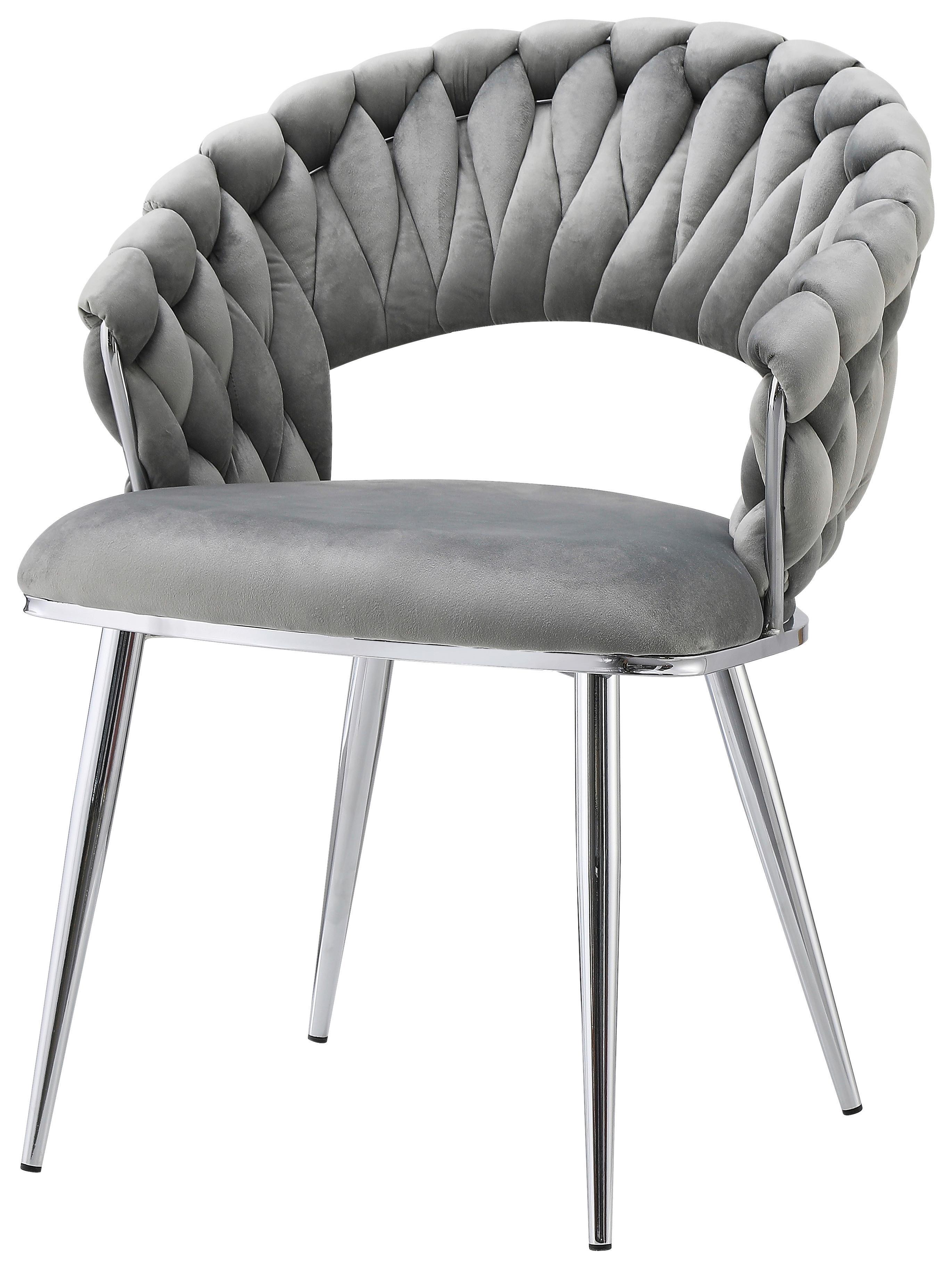 SADA STOLIČIEK S PODRÚČKAMI FINESSE 125 - sivá/strieborná, Design, kov/plast (61/82/60cm) - Kayoom