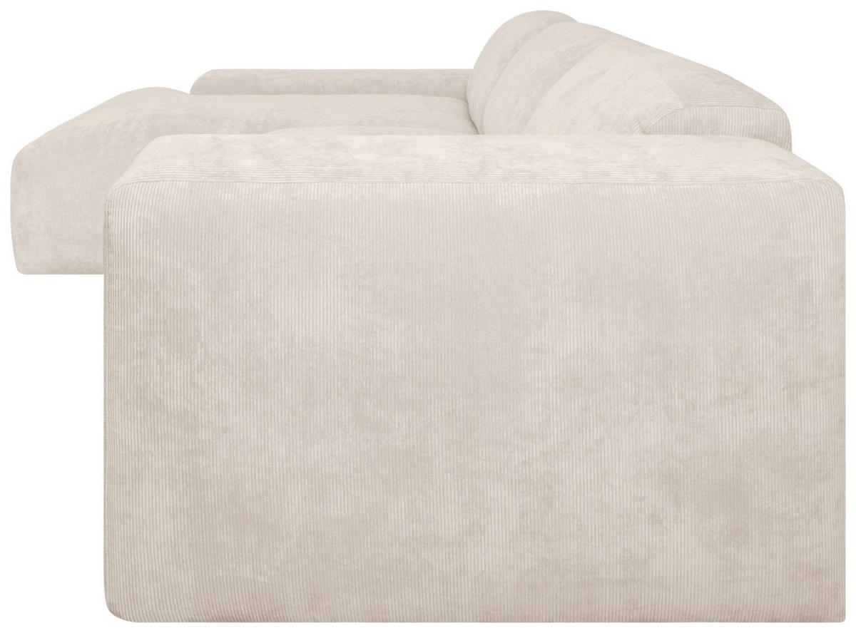 Ecksofa Hannah Creme170x343 Cm - Creme/Schwarz, Design, Textil (170/343cm) - MID.YOU