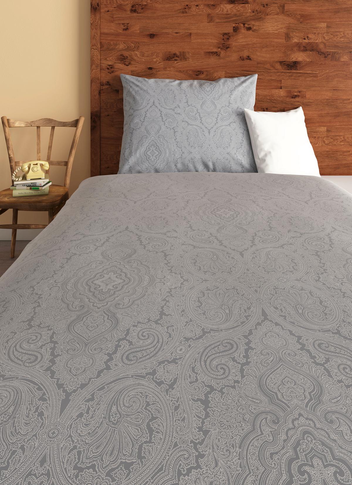 Renforcé-bettwäsche 140x200 Cm Leona Silberfarben Ornamente - Silberfarben, ROMANTIK / LANDHAUS, Textil (140/200cm) - James Wood