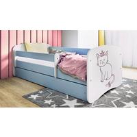 Kinder-/Juniorbett Babydreams inkl. Matratze 80x160 - Blau/Birkefarben, MODERN, Holz/Holzwerkstoff (80/160cm) - MID.YOU
