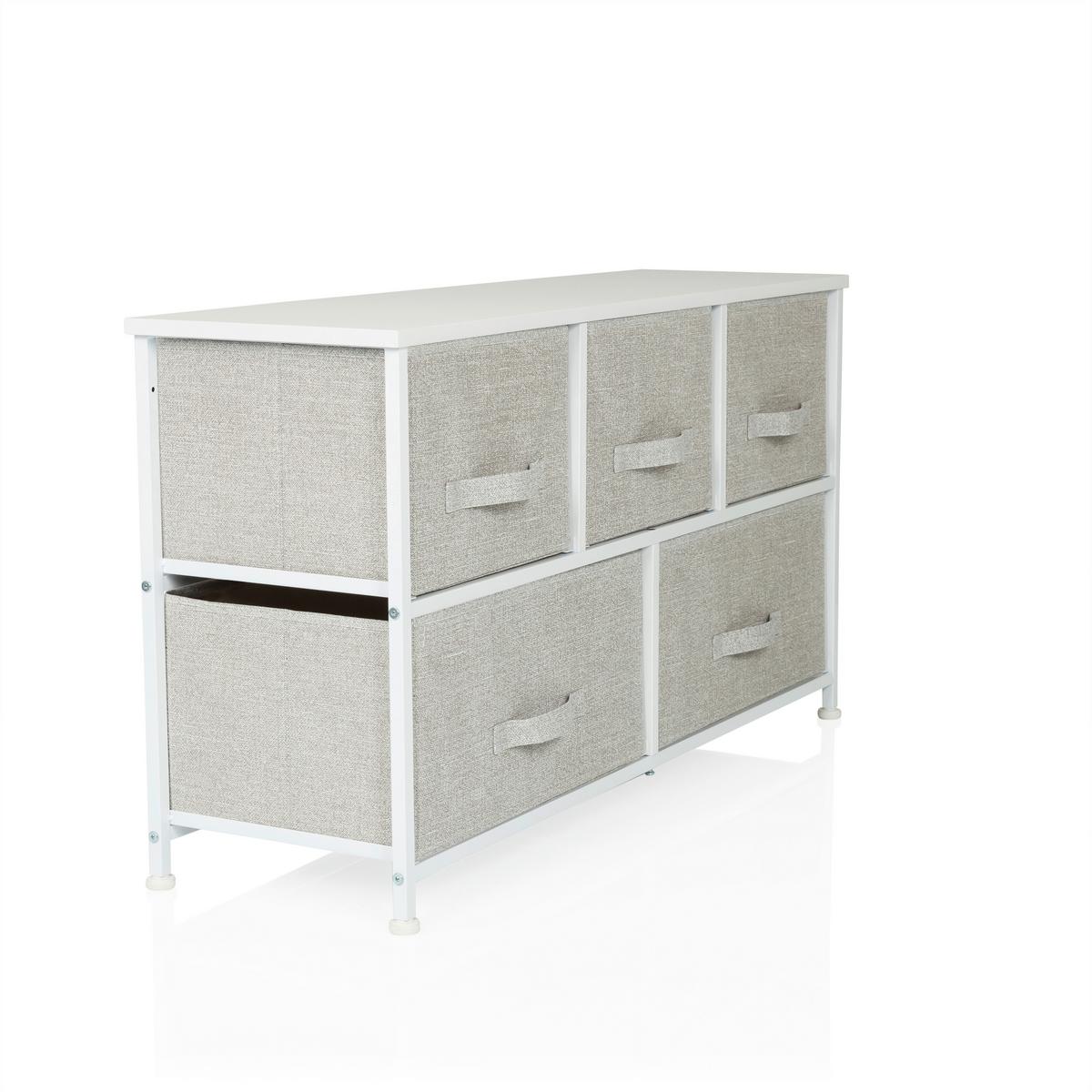 KOMODA FOLDAR - sivá/biela, Modern, textil/plast (100/55/30cm) - MID.YOU