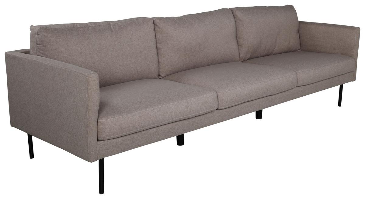 3-Sitzer-Sofa Zoom - Schwarz/Braun, Design, Textil/Metall (260/78/80cm) - Livetastic