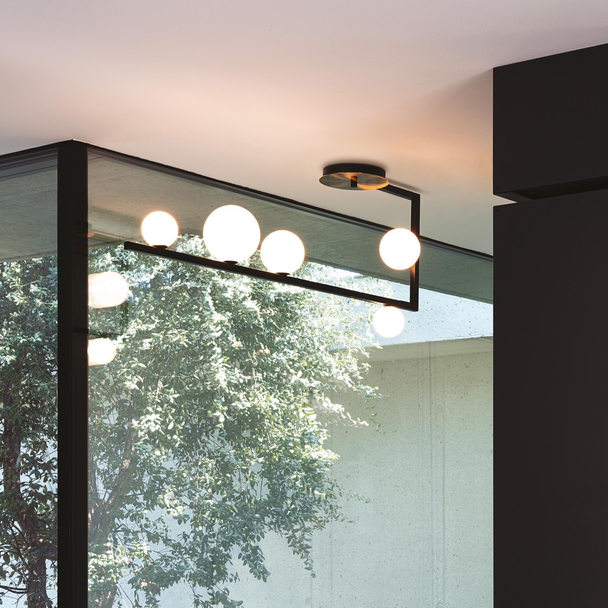 Deckenleuchte Birds Schwarz Goldfarben B: 20 cm - Goldfarben/Schwarz, LIFESTYLE, Glas/Metall (115/20/50cm) - Ideal Lux