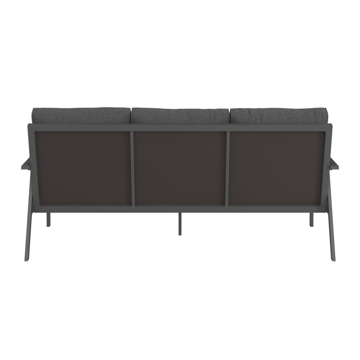 Loungegarnitur Genua - Anthrazit/Schwarz, MODERN, Glas/Textil - Beldano