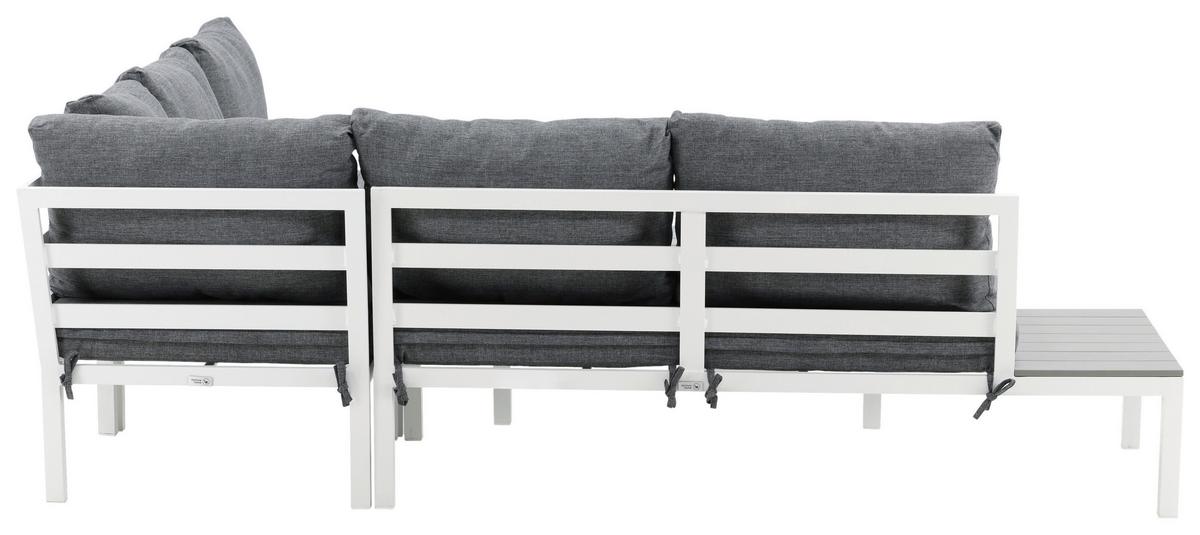 Loungegarnitur Odense - Weiß, KONVENTIONELL, Metall (133/167cm) - Gardenson