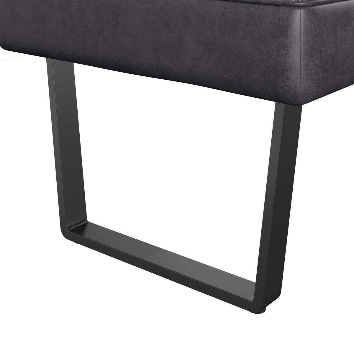 Eckbank Pag - Schwarz/Grau, KONVENTIONELL, Textil/Metall (200/160cm) - MID.YOU