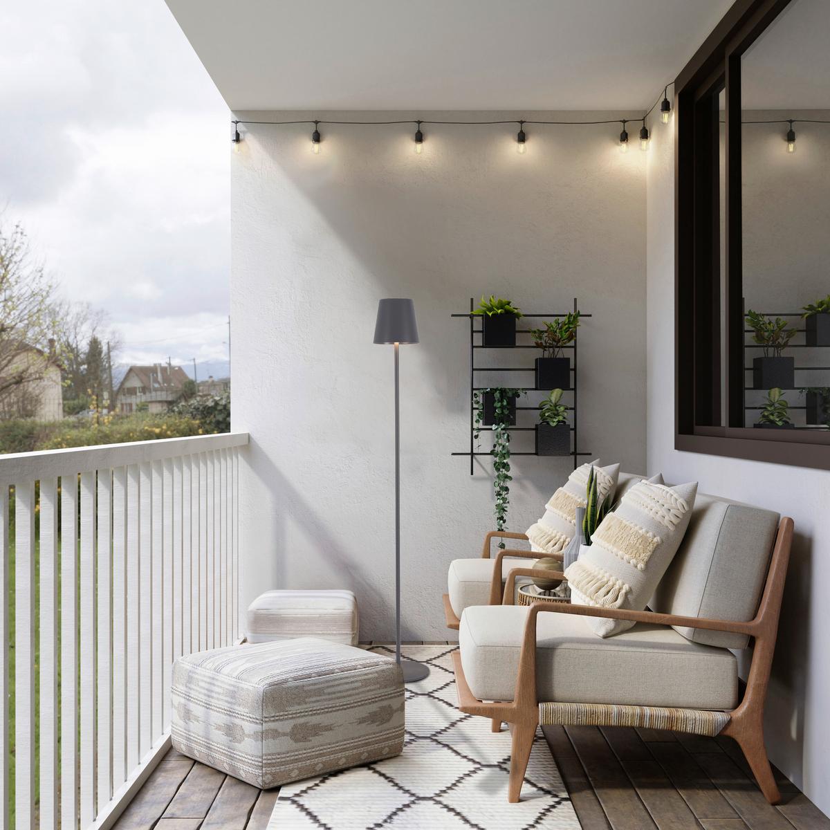 VENKOVNÍ LED SVÍTIDLO AUSI - antracitová, Moderní, kov/plast (22/130cm) - Modern Living