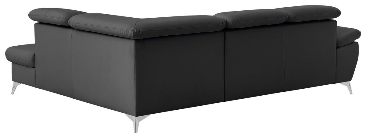 Ecksofa Mit Schlaffunktion Und Bettkasten Gisele Schwarz - Chromfarben/Schwarz, KONVENTIONELL, Textil (256/209cm) - Livetastic