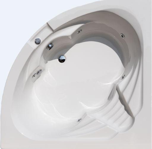 Eckbadewanne Whirlpool Riviera 150x150 Cm Mit 5 Düsen - Weiß, Basics (150/57/150cm)