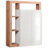 SKRINKA NA TOPÁNKY DALLAS - biela s vysokým leskom/dub wotan, Basics, kompozitné drevo (108/138/35cm) - Ti'me
