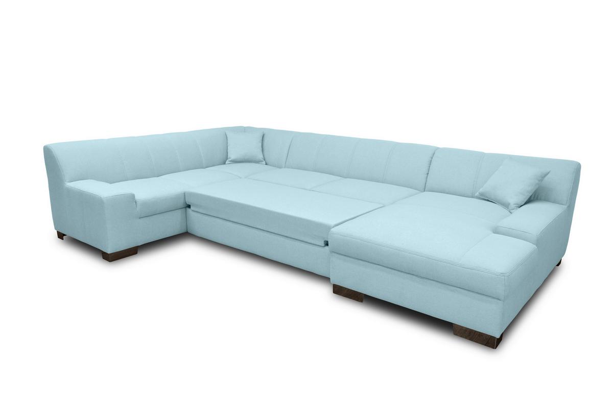 Wohnlandschaft Norma Mit Schlaffunktion Pastellblau - Wengefarben/Pastellblau, Design, Textil (212/328/153cm) - MID.YOU