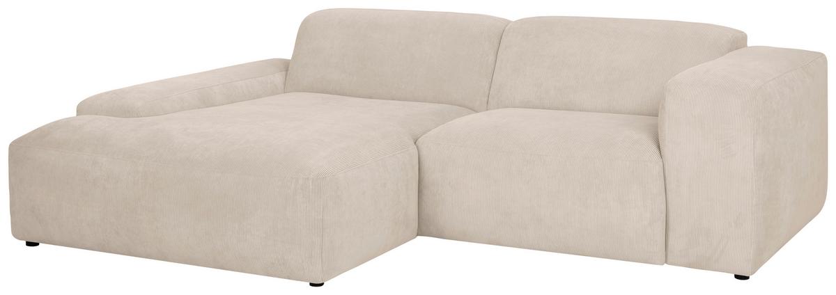 ECKSOFA Hannah Beige S: 170x252cm - Beige/Schwarz, Design, Textil (170/252cm) - MID.YOU