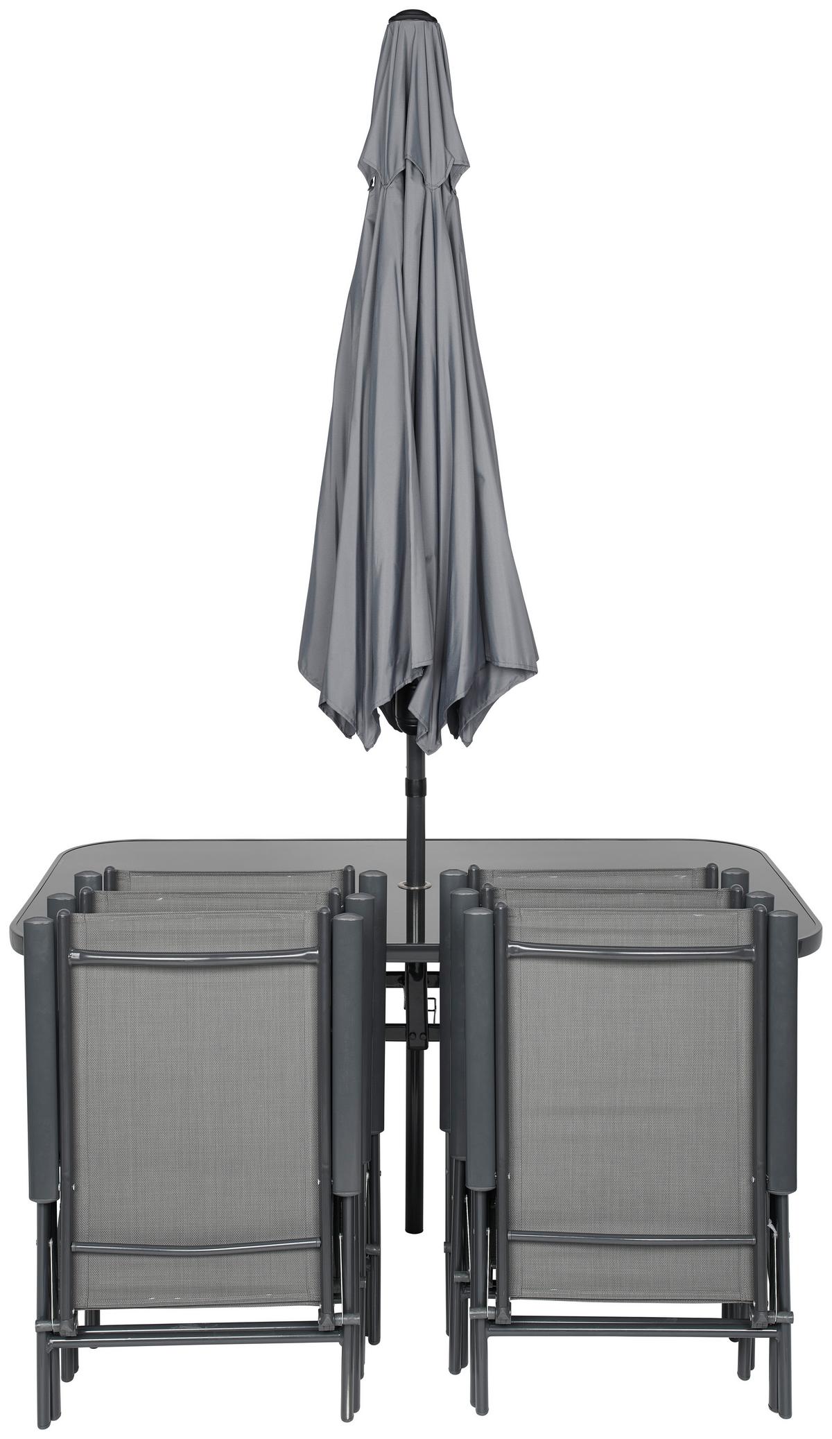 Kerti Étkezőgarnitúra Lisa - antracit/szürke, Modern, Üveg/textil - Luca Bessoni