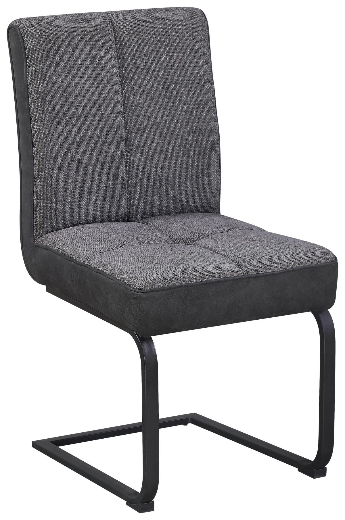 Schwingstuhl Pag - Schwarz/Grau, KONVENTIONELL, Textil/Metall (49/91/60cm) - MID.YOU