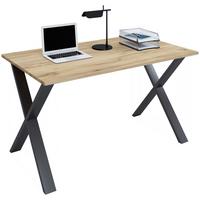 Schreibtisch Lona Schwarz, Eiche Dekor B: 140 cm - Honigeiche/Silberfarben, Design, Holzwerkstoff/Metall (140/50/76cm) - MID.YOU